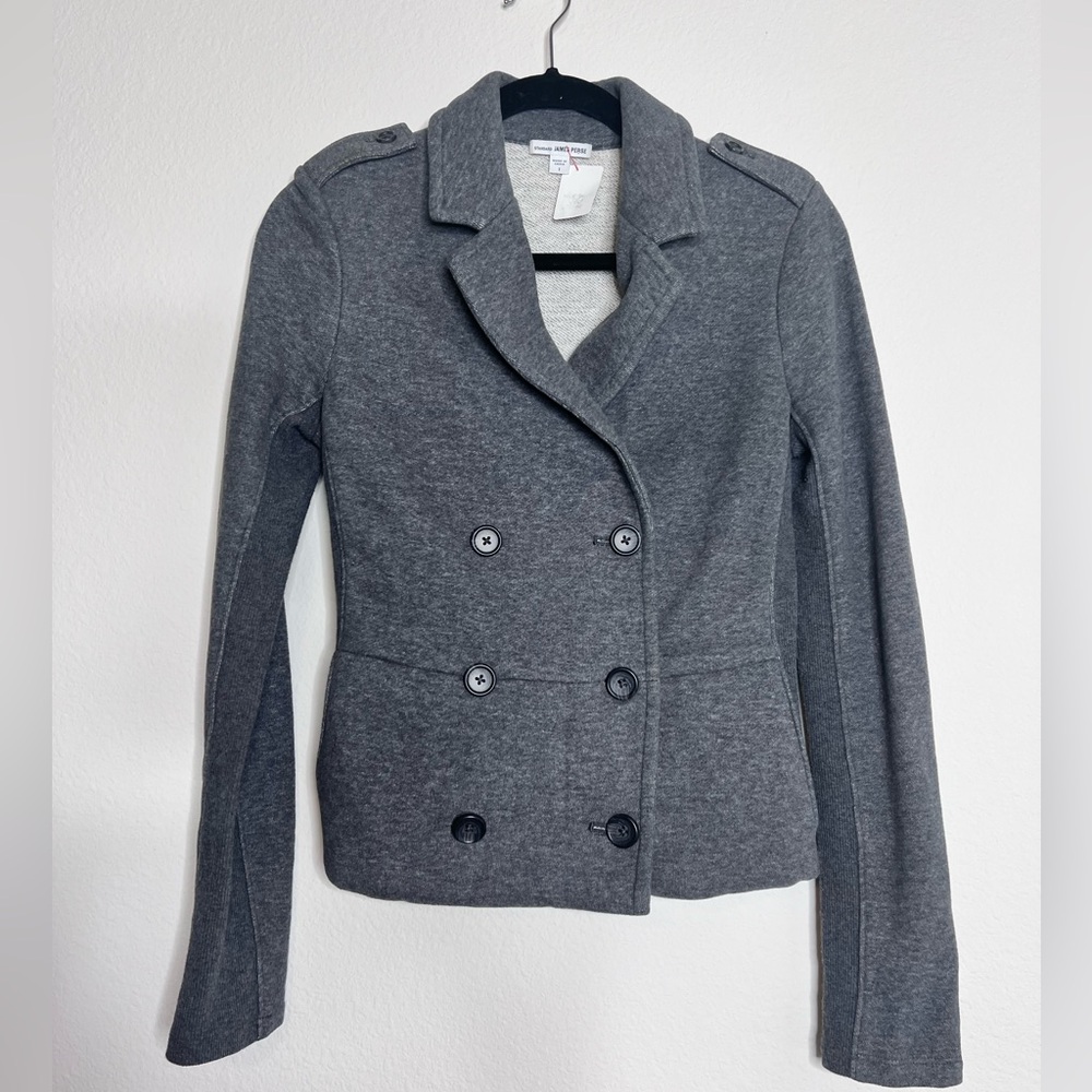 James perse jersey jacket double breasted, grey size 1/XS